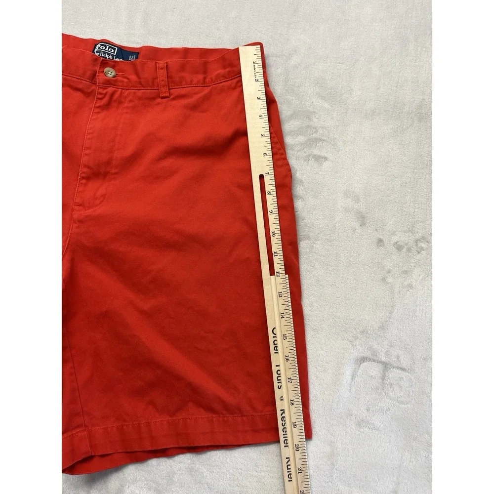 Polo Ralph Lauren Prospect Short Men 34 Red Chino Classic Flat Front 9'' Inseam